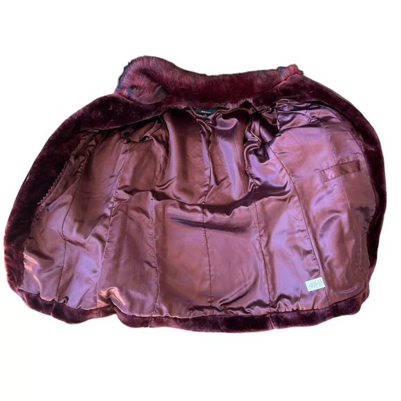 Dennis Basso Velour Faux Fur Coat Coquette Glam Small Red Cozy Goth Holiday Cozy - Picture 11 of 13